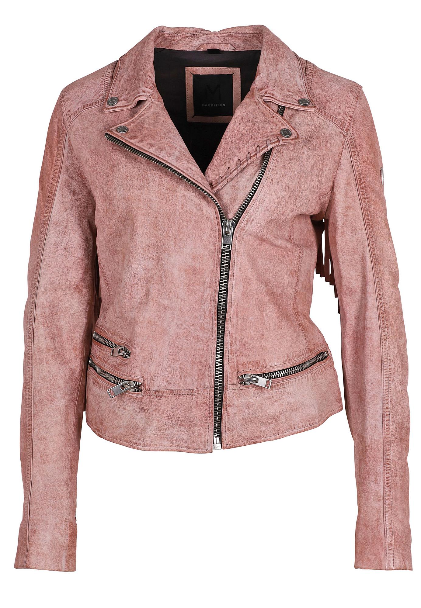 Zoe RF Leather Jacket, Light Pink