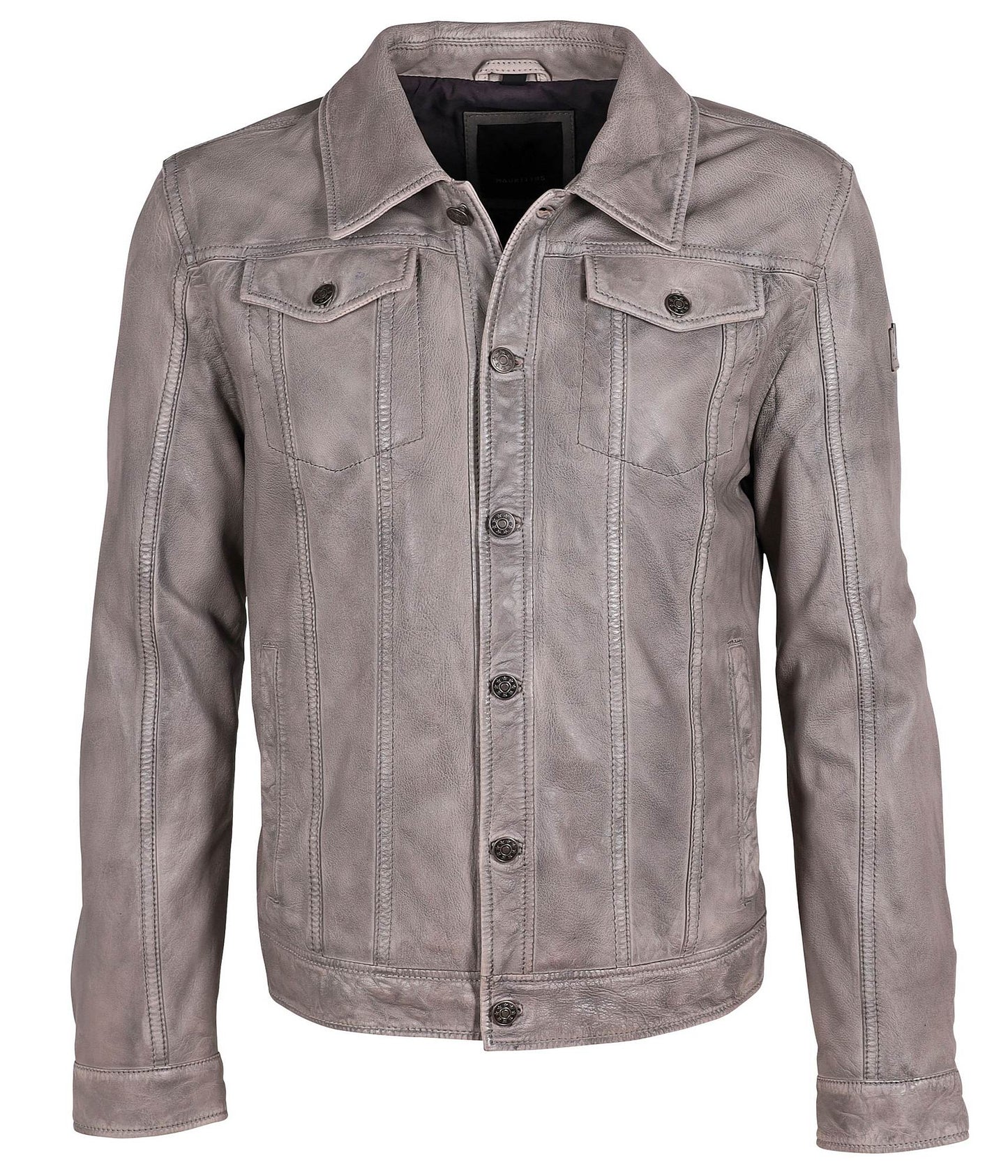 Geoff Leather Jacket, Stone