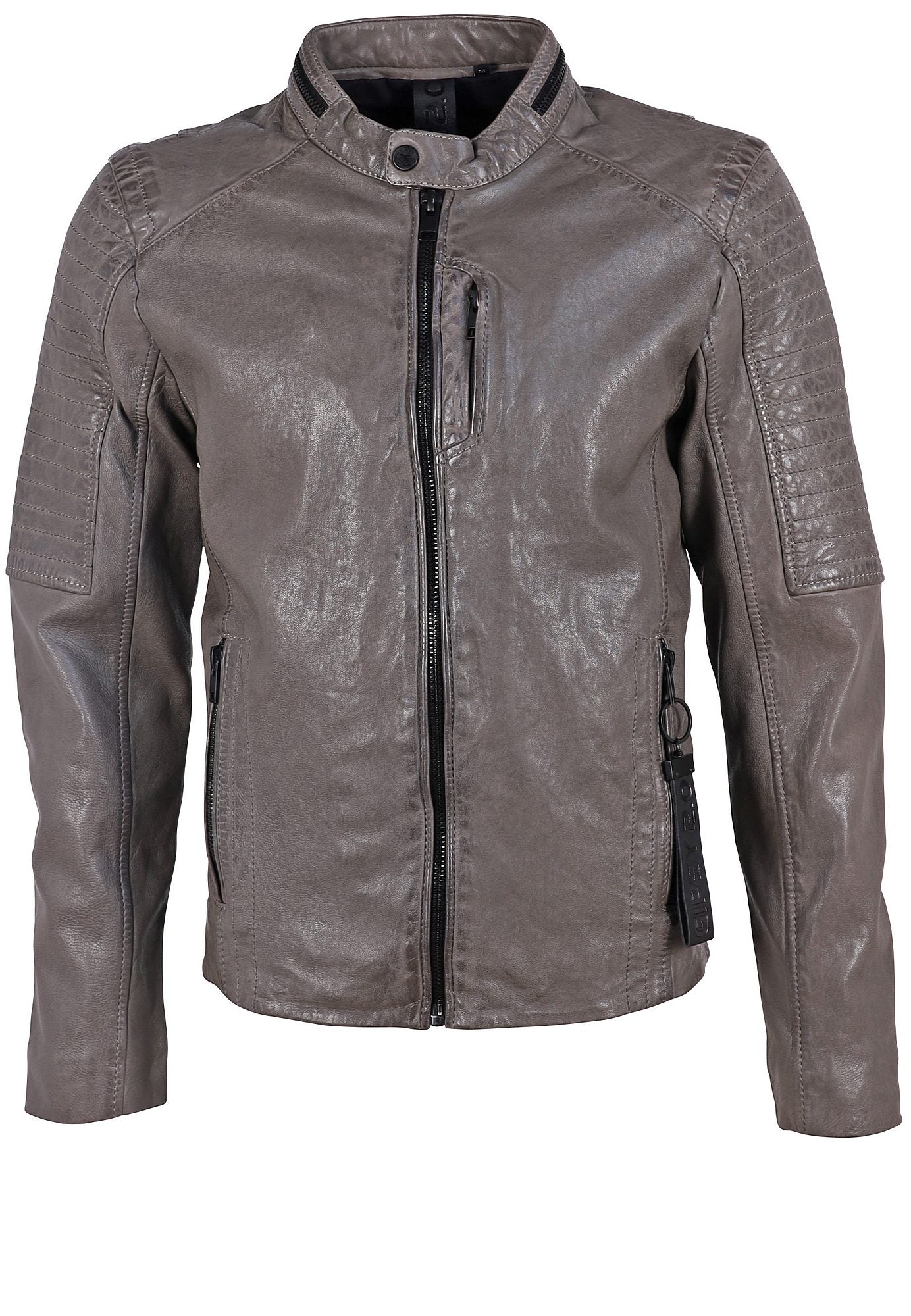 Emrys RF Leather Jacket, Grey