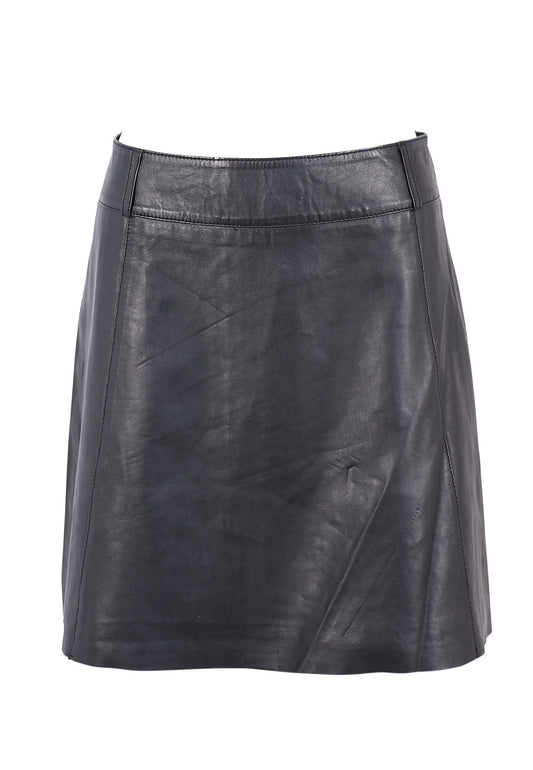 Jella RF Leather Skirt, Black