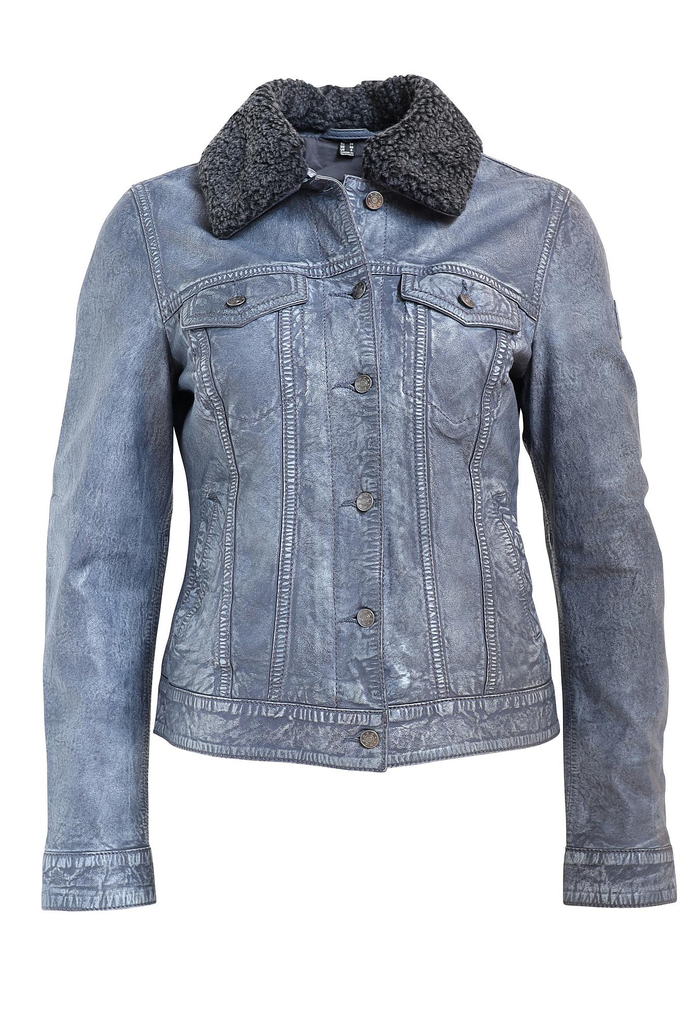 Jessie 2 RF Leather Jacket, Denim Blue