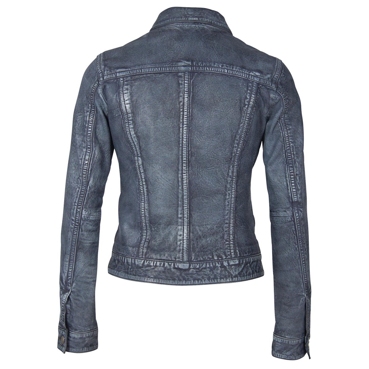 Jessie RF Leather Jacket, Blue