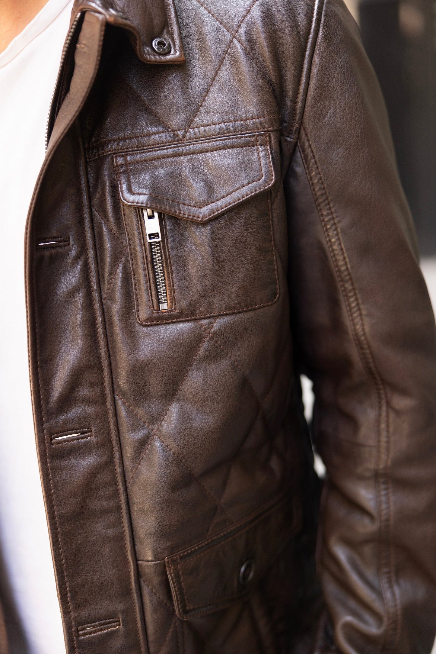 Kalisdo CF Leather Jacket, Brown