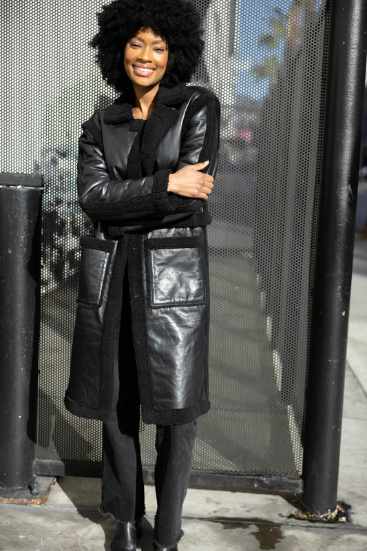 Tali CF Leather Jacket, Black