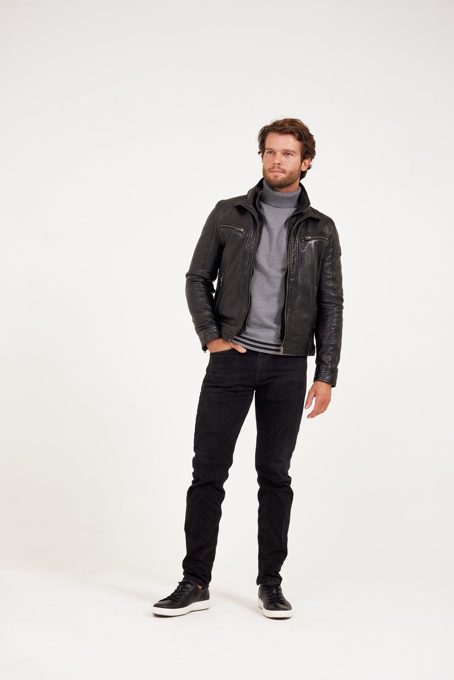 Bain CF Leather Jacket, Black