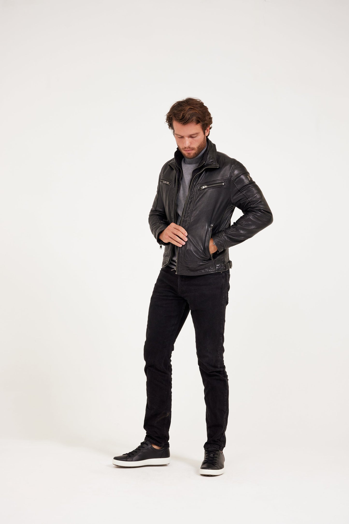 Bain CF Leather Jacket, Black