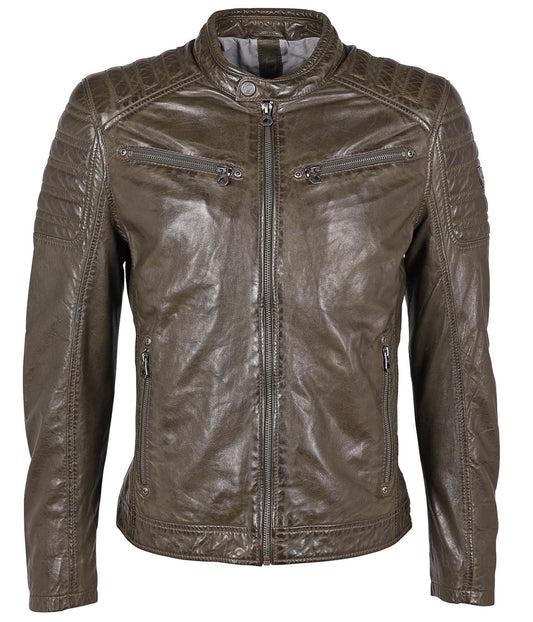 Chesto CF Leather Jacket, Olive