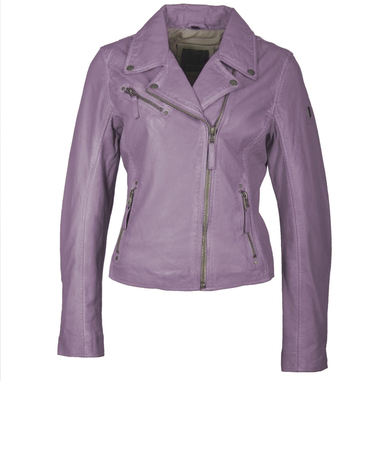 Christy RF Star Detail Leather Jacket, Digital Lavender