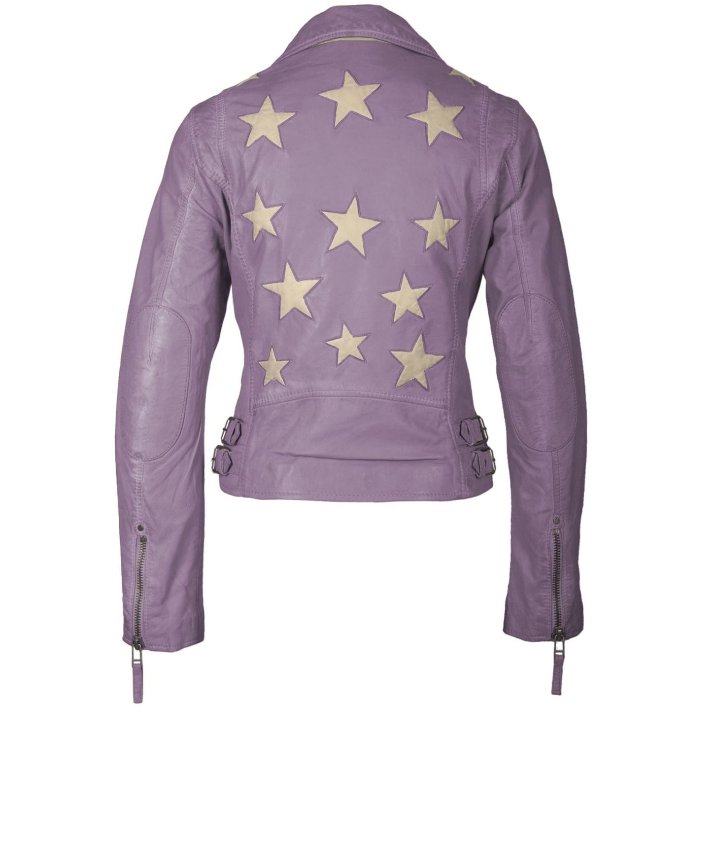 Christy RF Star Detail Leather Jacket, Digital Lavender