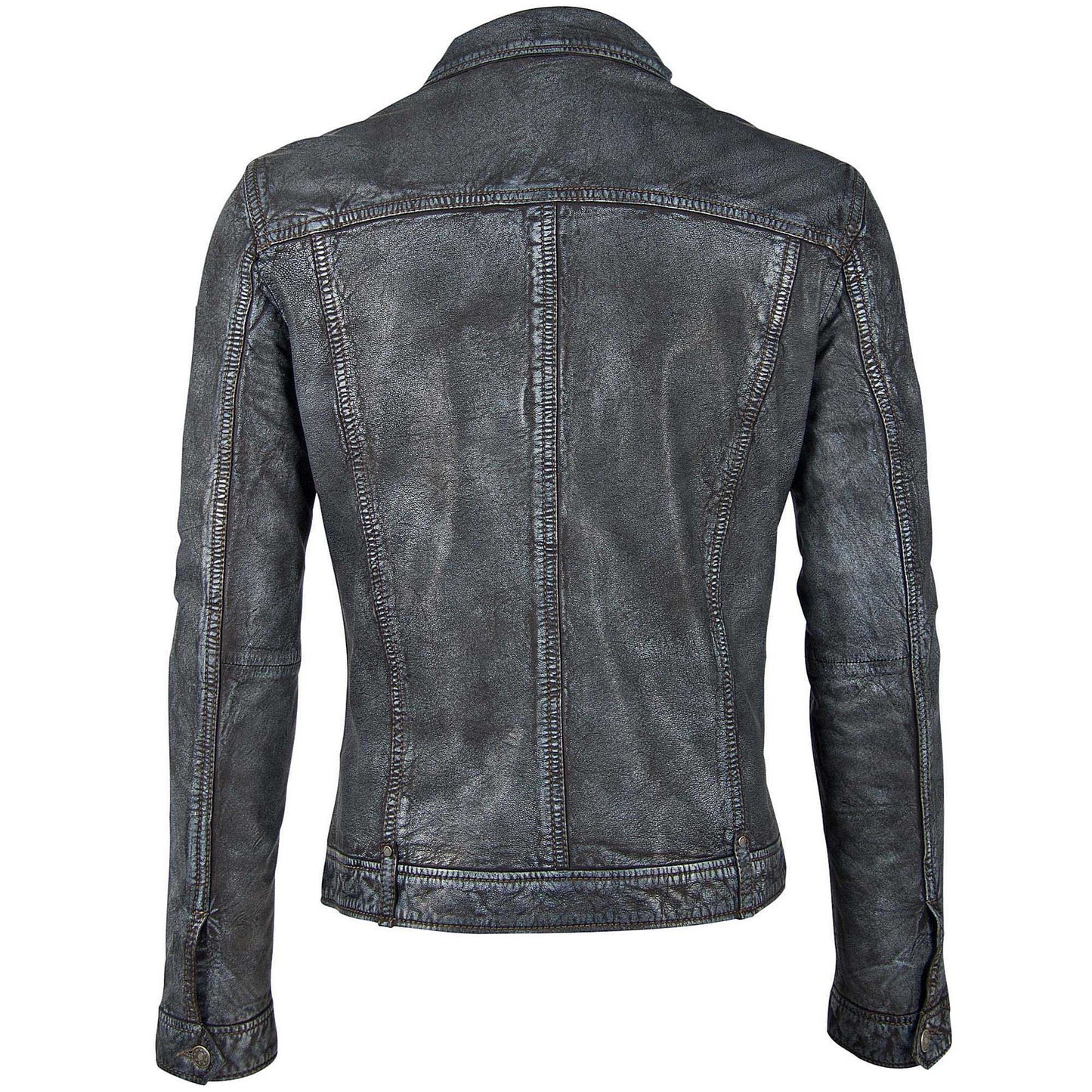 Geoff RF Leather Jacket, Anthracite